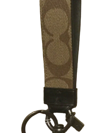 Coach Signature Leather & Metal Loop Key Holder Tan - NWOT