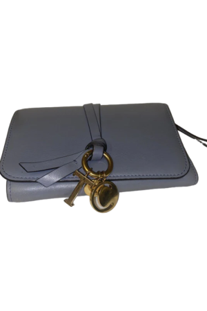 Chloe Alphabet Wallet with Flap Washed Blue EUC with Dust Bag & Box
