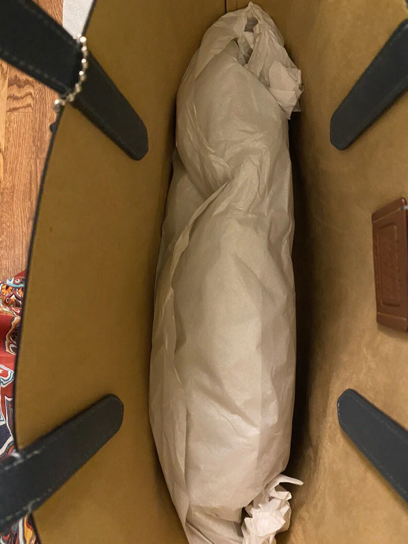 Coach Highline Crossgrain Blue Leather Tote & Dust Bag NWOT - Image 11