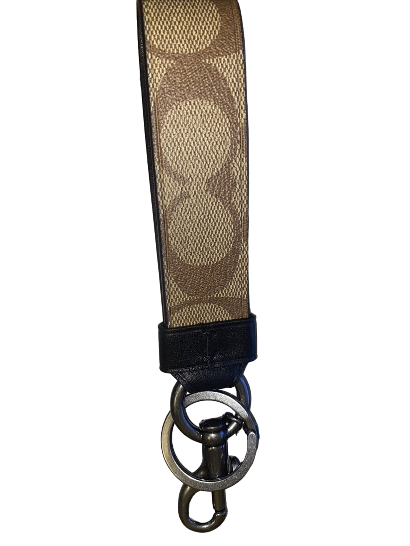 Coach Signature Leather & Metal Loop Key Holder Tan - NWOT - Image 5