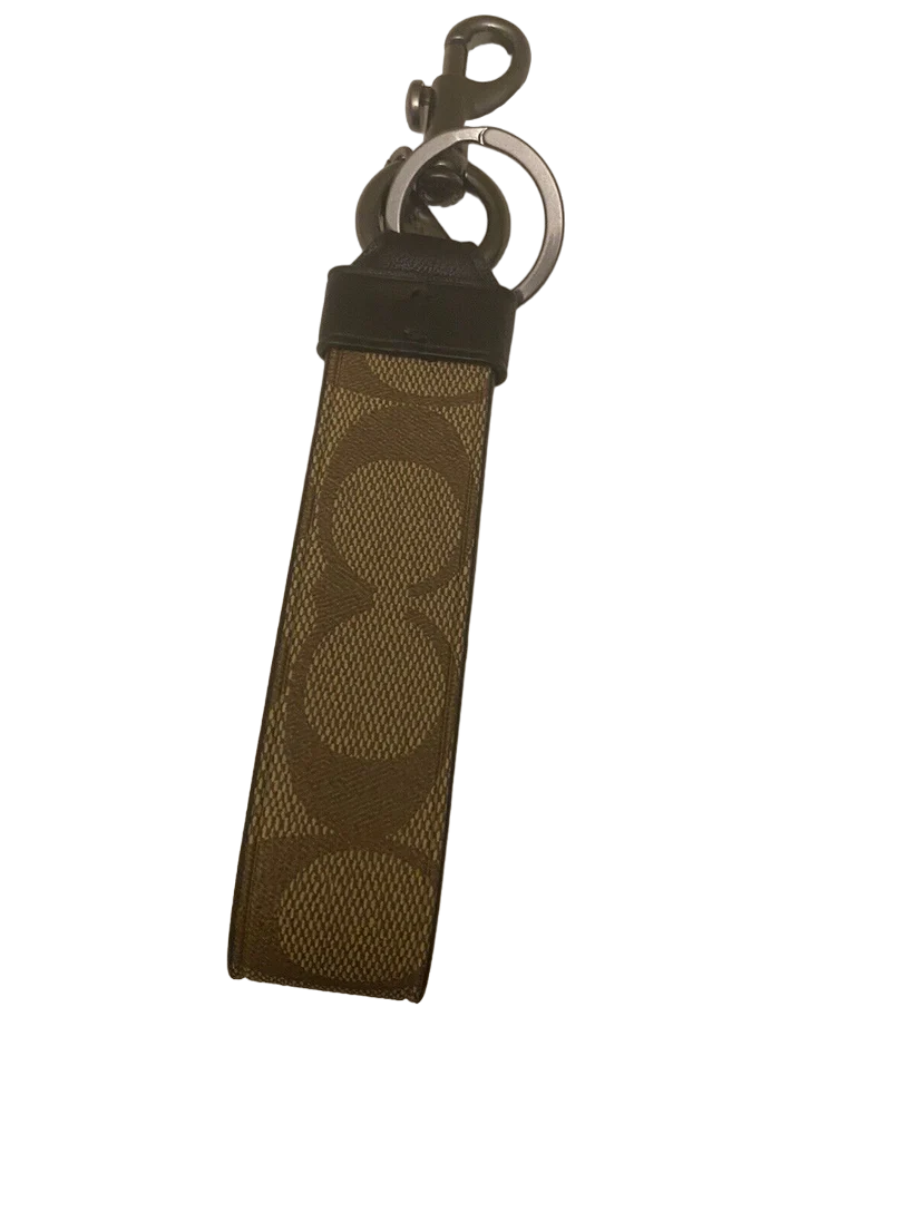 Coach Signature Leather & Metal Loop Key Holder Tan - NWOT - Image 4