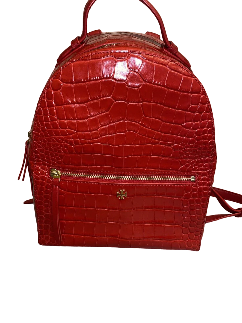 Tory Burch Croc Embossed Leather Mini Backpack (SHF-23657) – LuxeDH