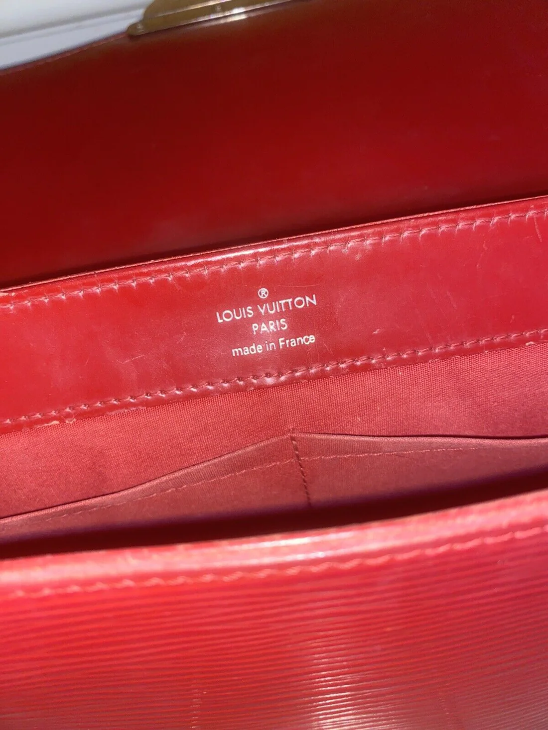 Louis Vuitton Red Epi Leather Bagatelle PM Bag EUC - Image 13