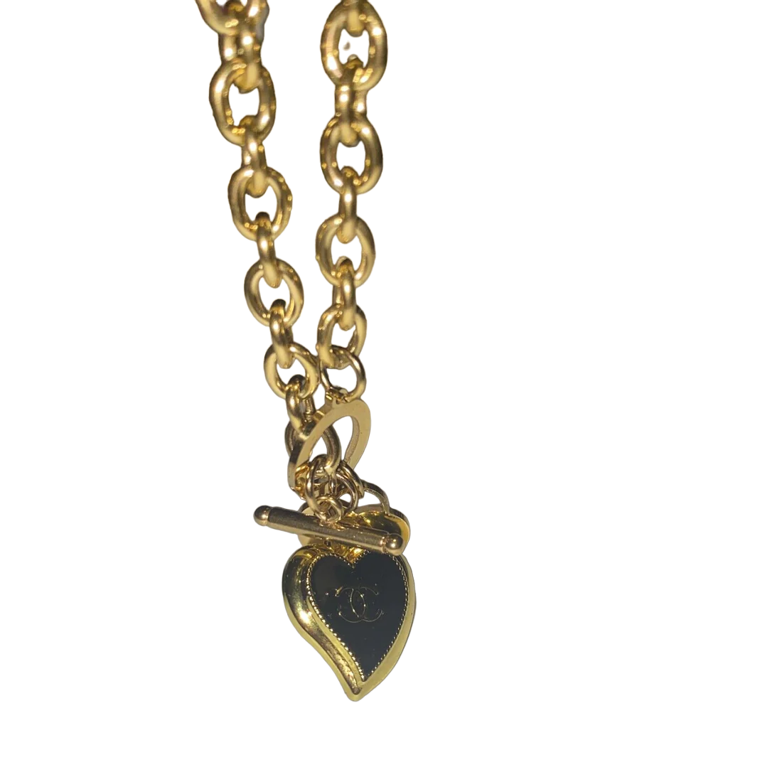 VTG AUTH CHANEL Gold And Onyx PENDANT Charm EUC - Image 3