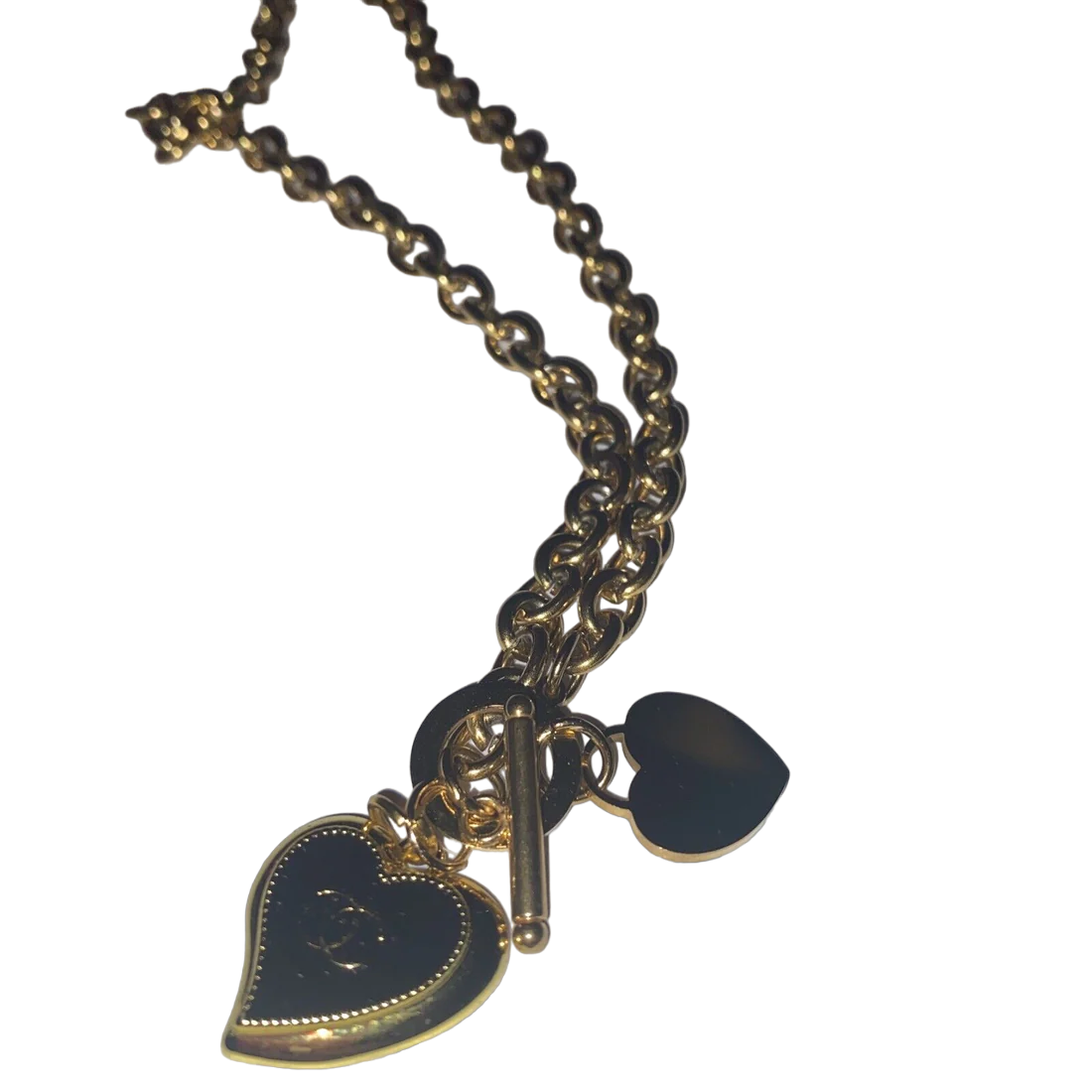 VTG AUTH CHANEL Gold And Onyx PENDANT Charm EUC - Image 4