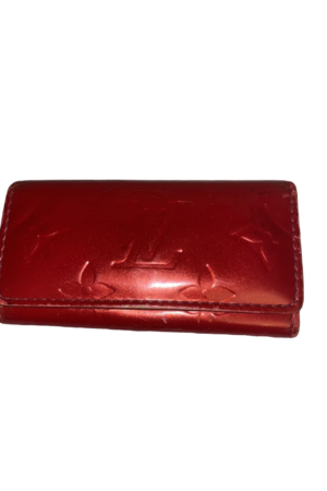 Louis Vuitton Unisex Monogram Vernis Leather Four Key Holder Red