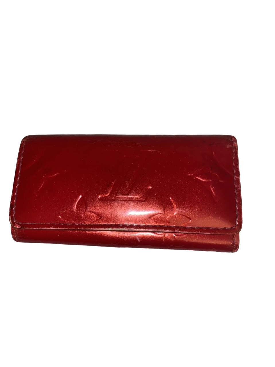 Louis Vuitton Unisex Monogram Vernis Leather Four Key Holder Red