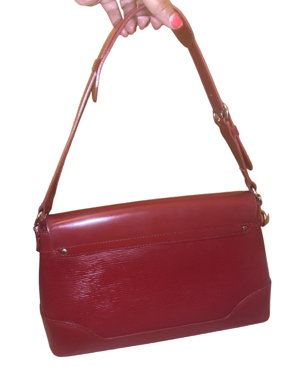 Louis Vuitton Red Epi Leather Bagatelle PM Bag EUC - Image 5