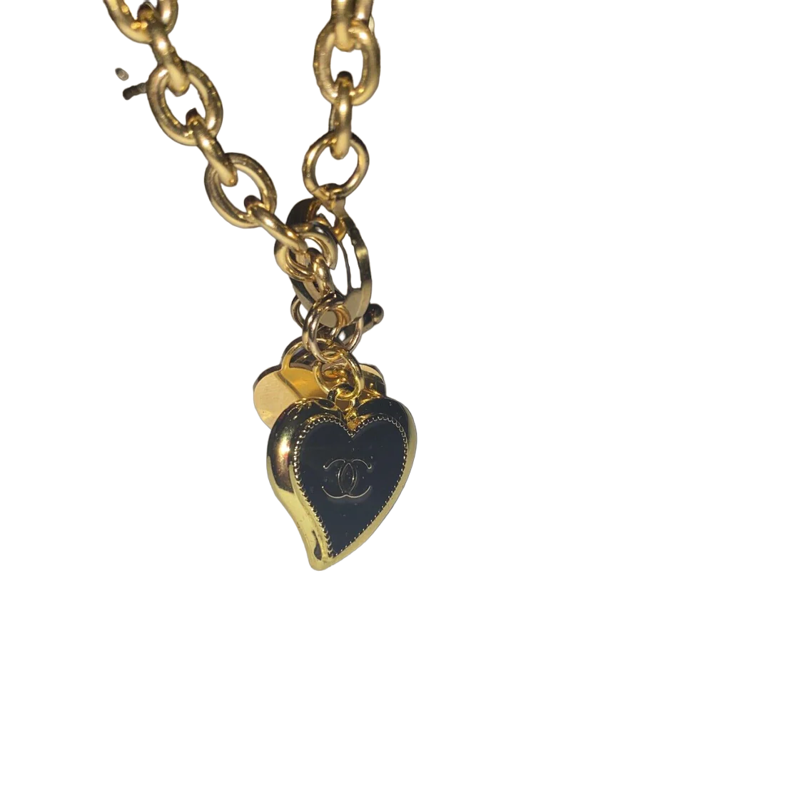 VTG AUTH CHANEL Gold And Onyx PENDANT Charm EUC