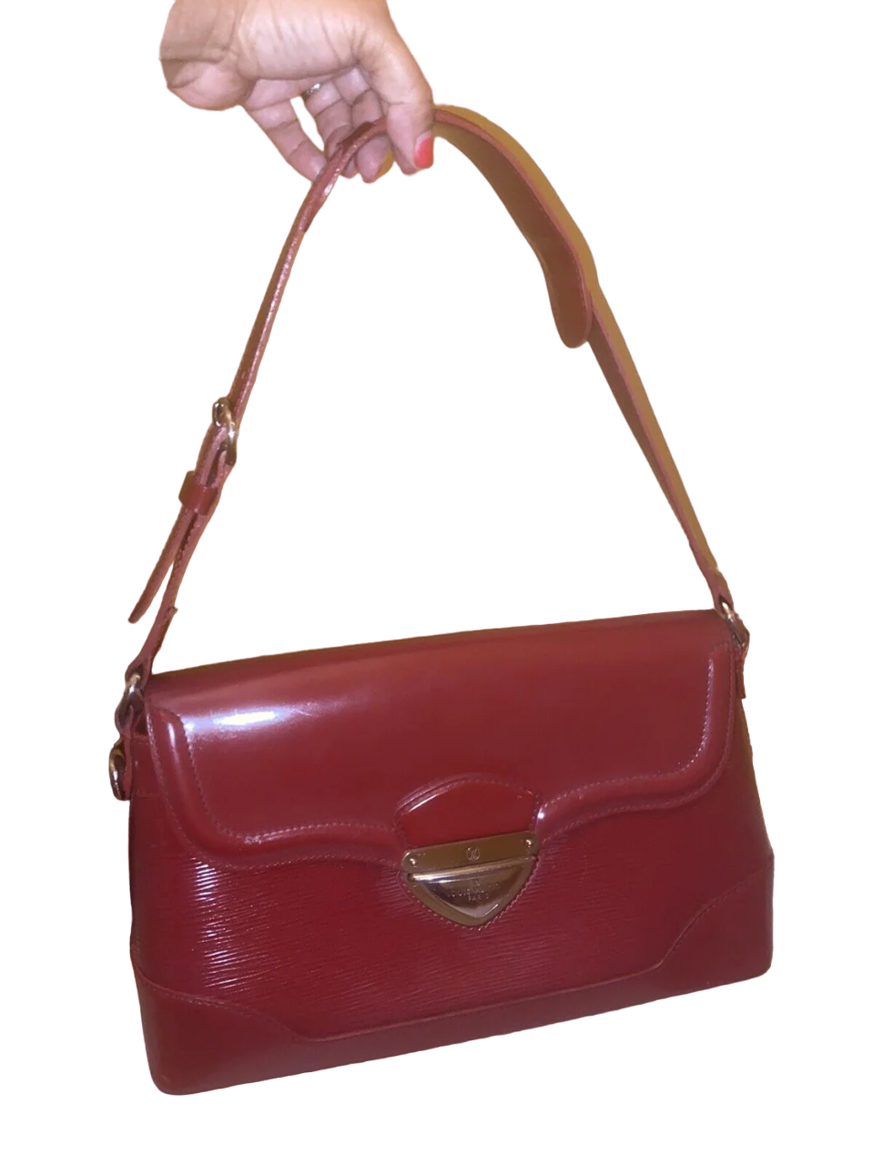 Louis Vuitton Red Epi Leather Bagatelle PM Bag EUC - Image 4