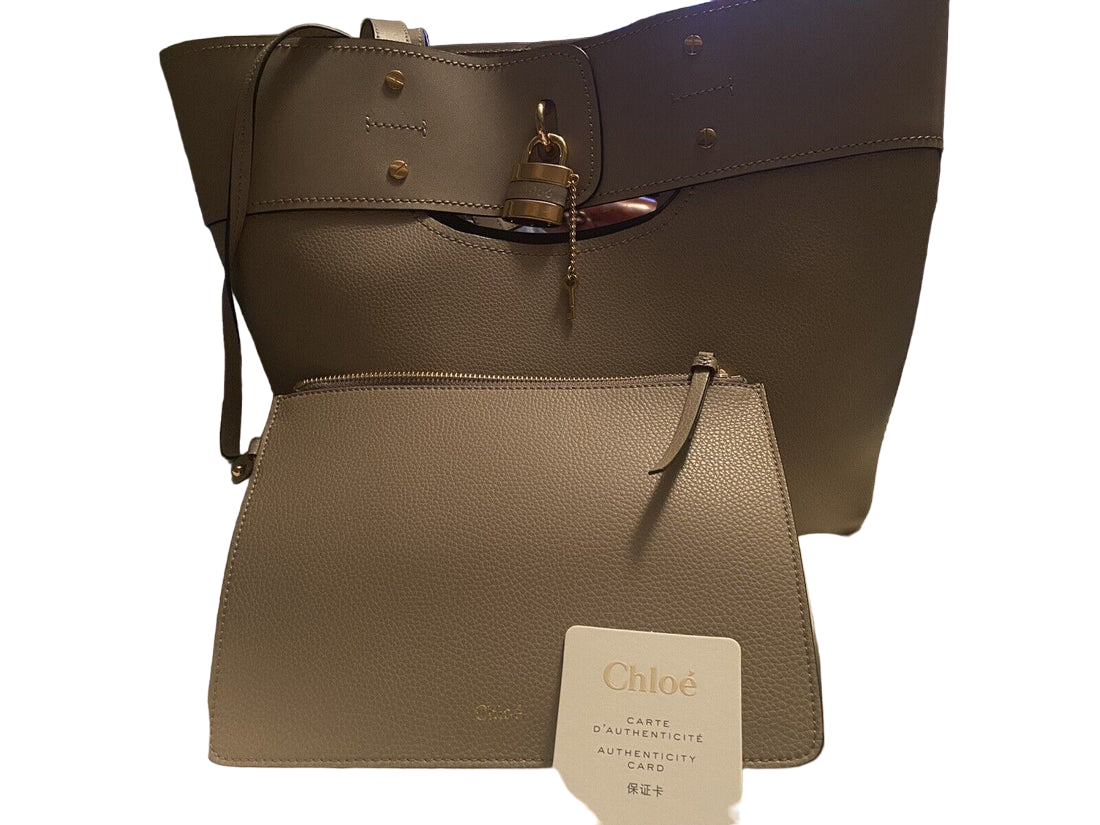 Chloe Aby Tote Leather with Pouchette Retail. - Image 14