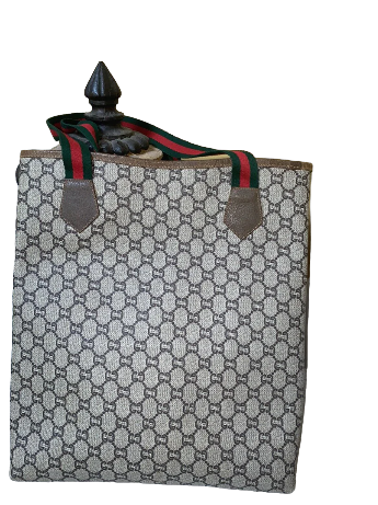 Vintage Gucci Monogram GG Brown Sherry Large Tote Bag - Image 7
