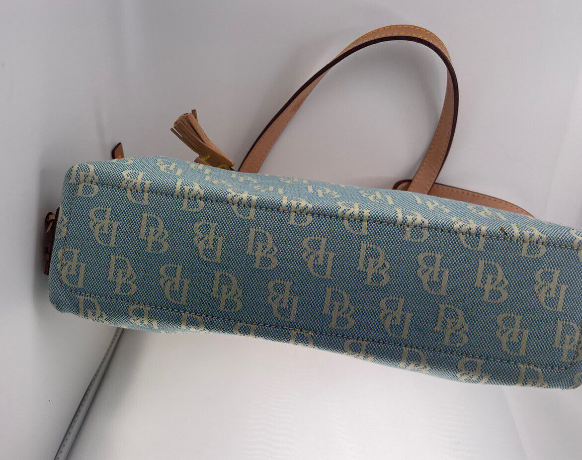 Dooney & Bourke Vintage Blue Cream Signature Shoulder Bag - Image 4