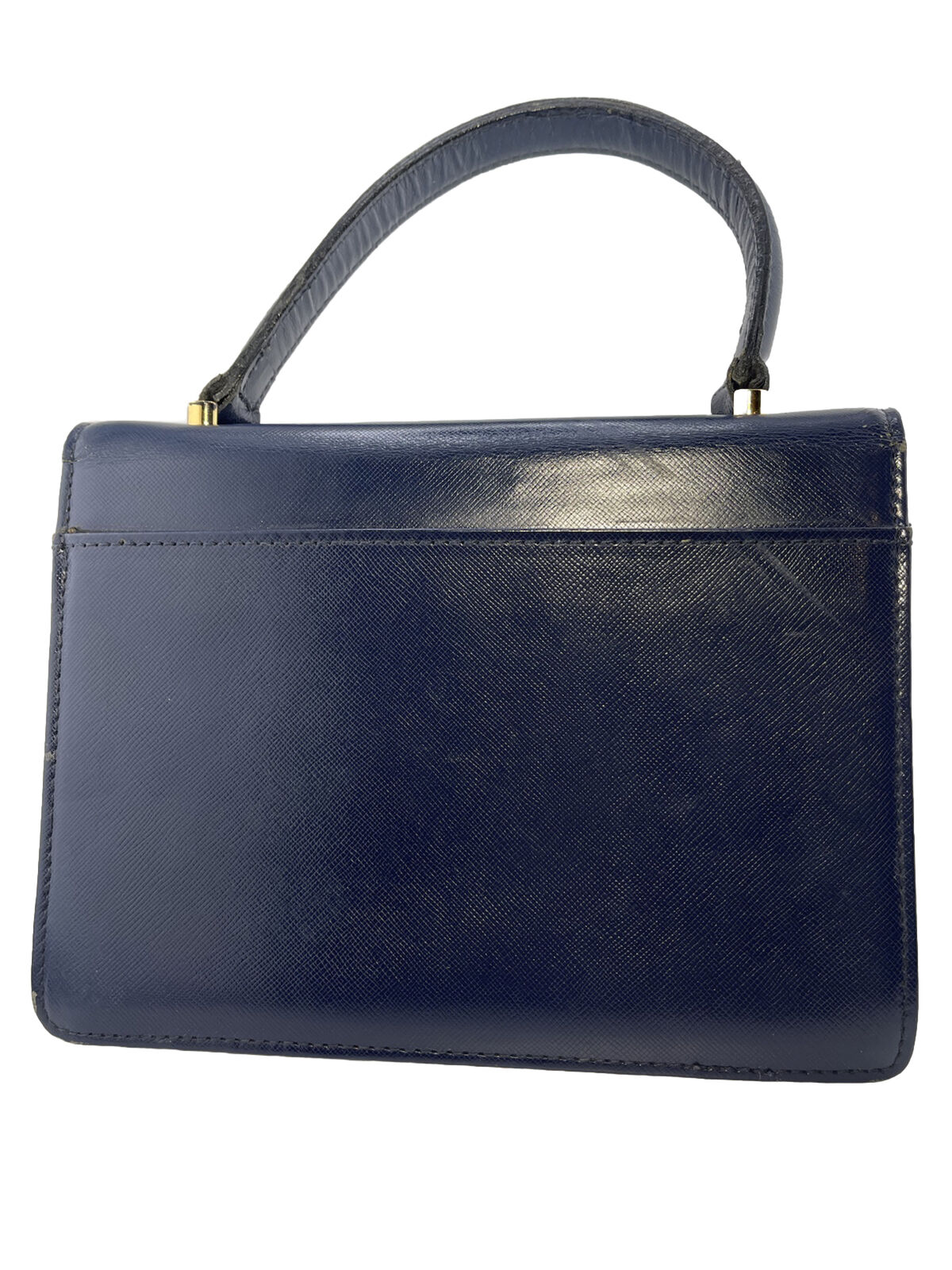 Gianni Versace Sunburst Leather Navy Blue Bag - Excellent Condition - Image 4