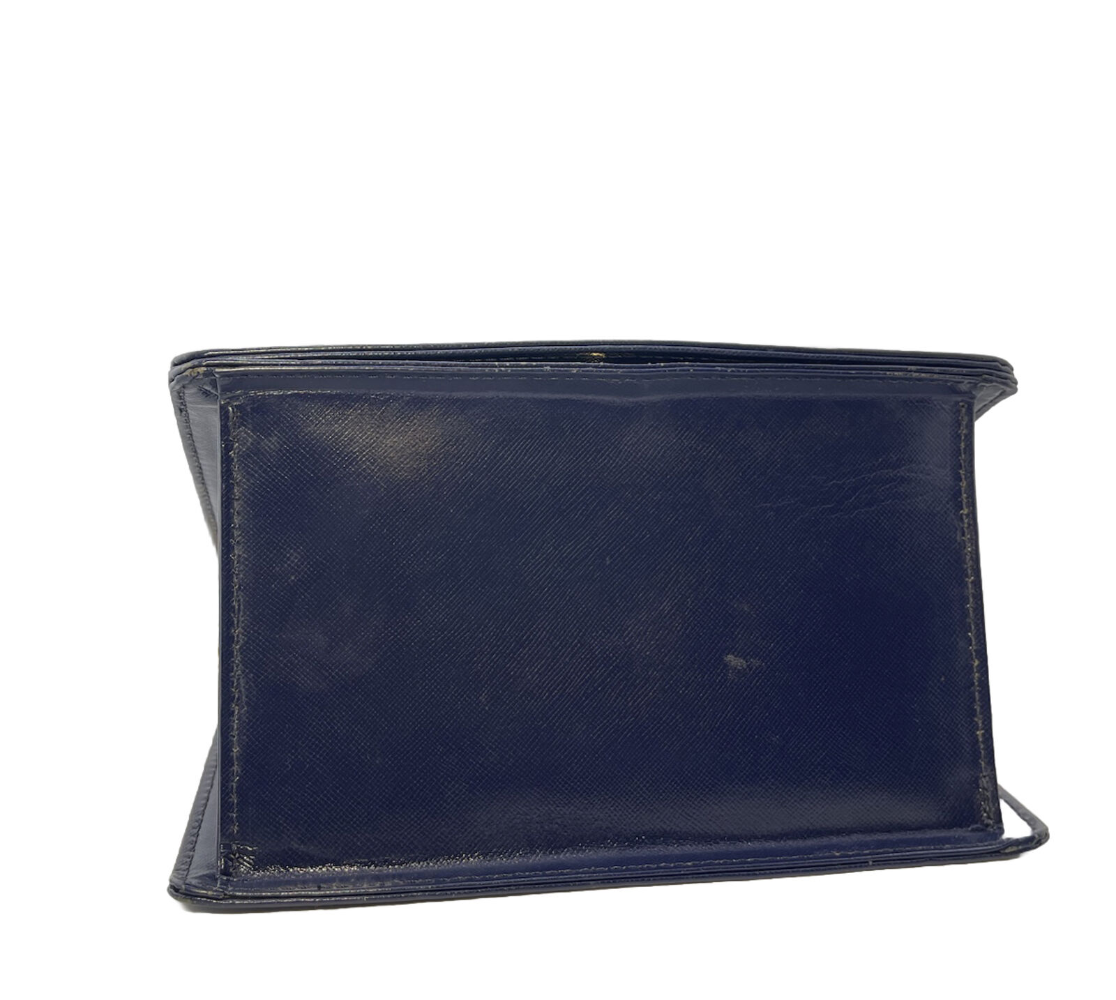 Gianni Versace Sunburst Leather Navy Blue Bag - Excellent Condition - Image 8