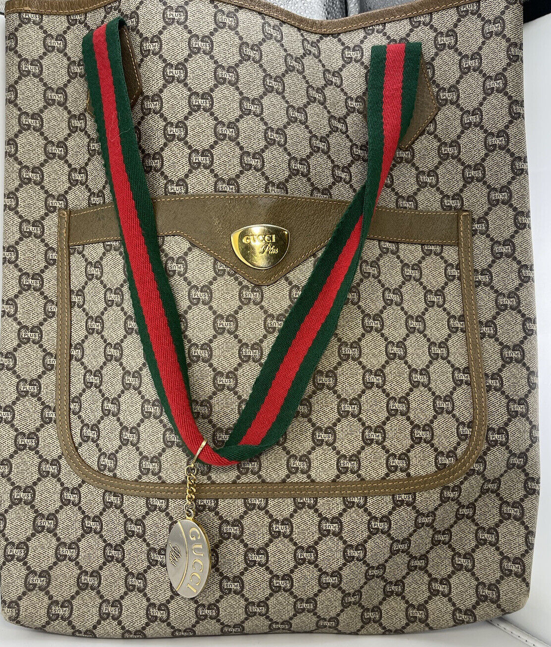 Gucci Plus Sherry Line Large Tote - EUC