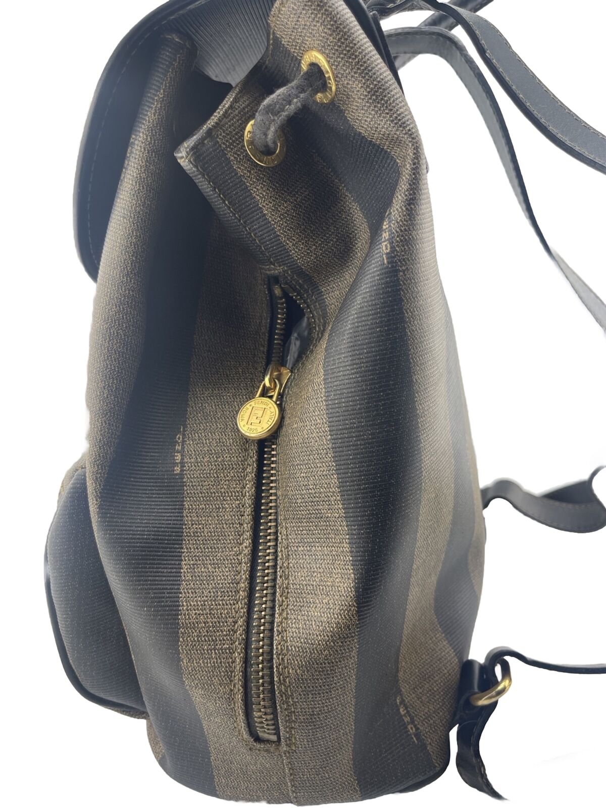 Fendi Pequin Mini Khaki Leather Canvas - Image 2