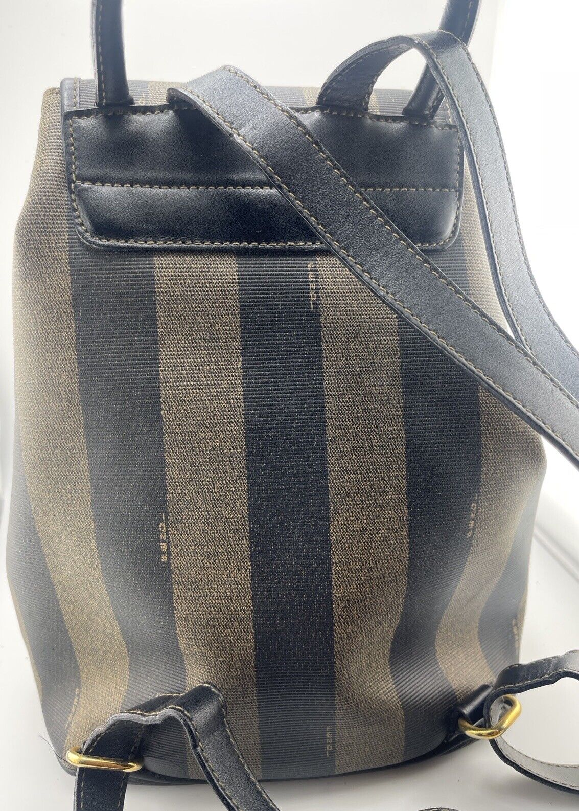 Fendi Pequin Mini Khaki Leather Canvas - Image 3