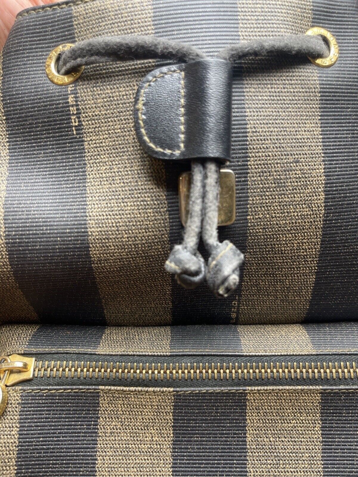 Fendi Pequin Mini Khaki Leather Canvas - Image 7