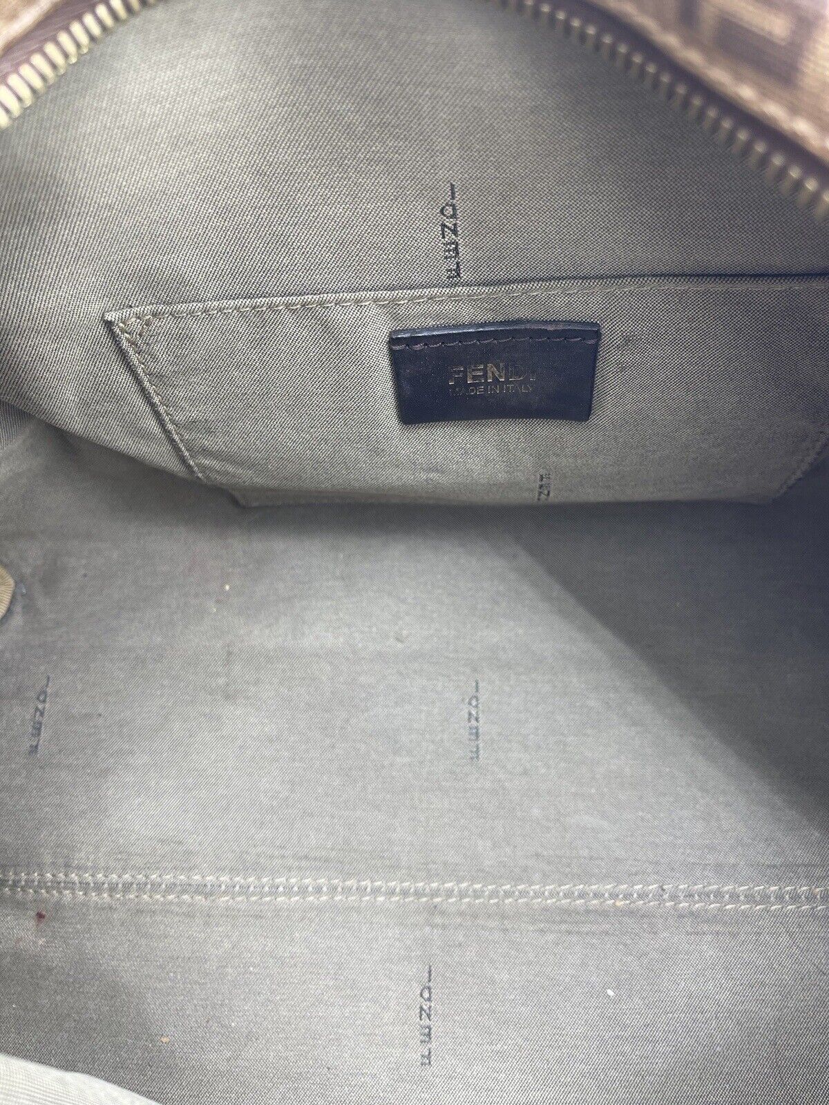 Fendi Brown Vintage Zucchino Forever Bauletto Boston Bag - Image 7