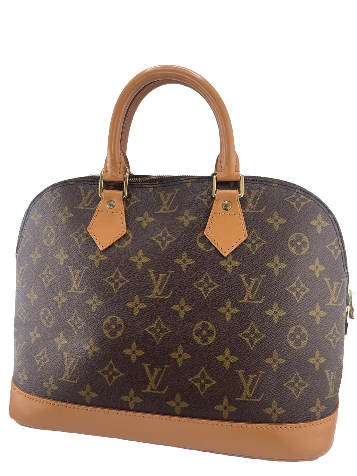 Louis Vuitton Vintage Alma Shoulder Bag PM Brown Canvas/Leather - Image 2