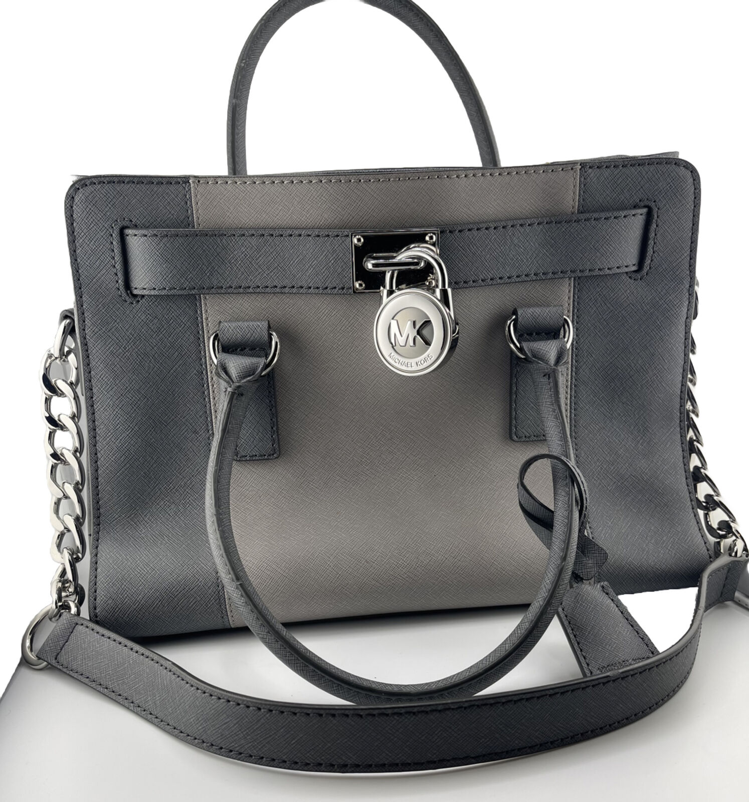 Michael Kors Grey Large Hamilton Lock & Key Handbag