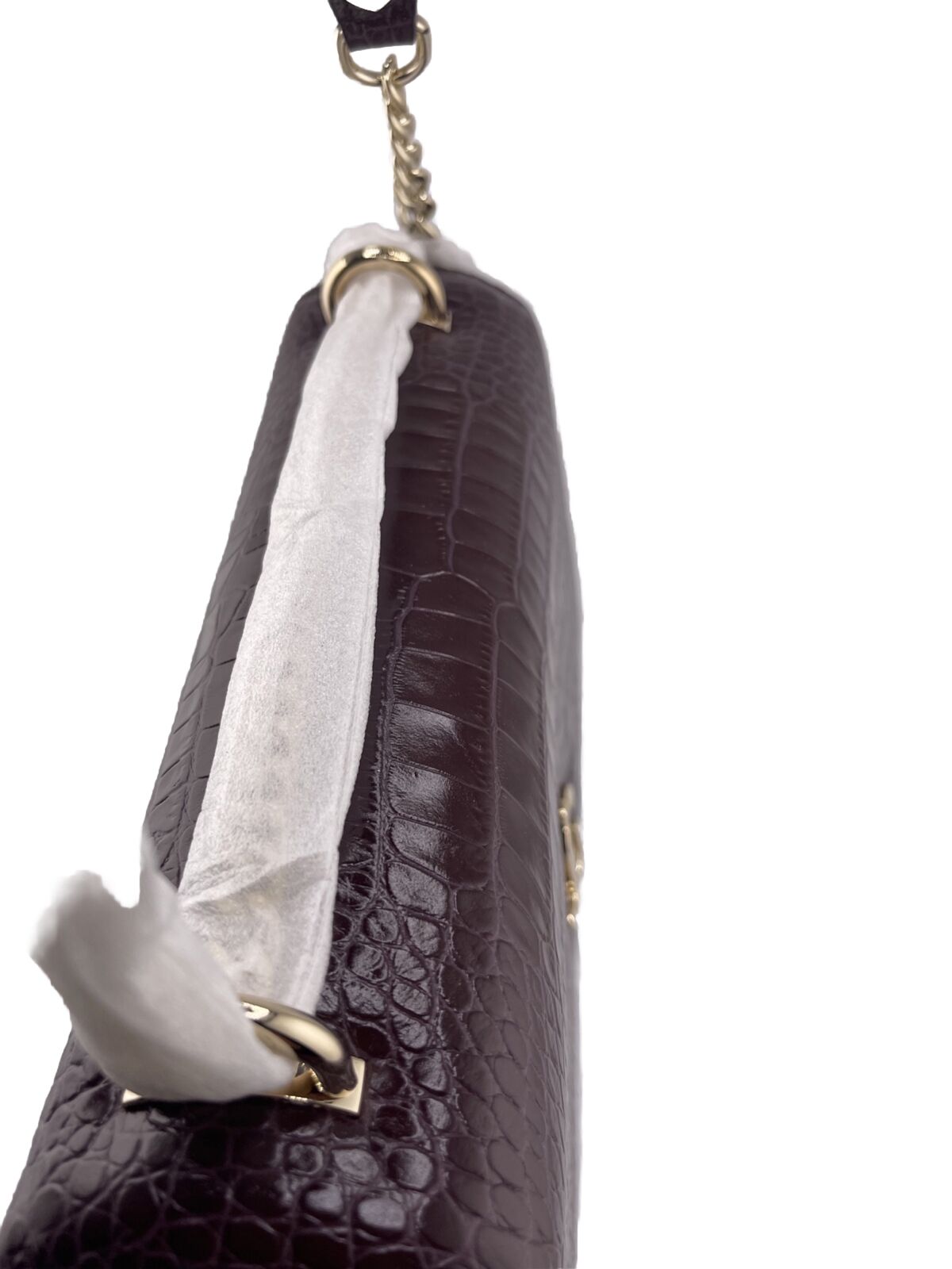 Jimmy Choo JC Slide Chain M Shoulder to Crossbody Bag Bordeaux - Image 5
