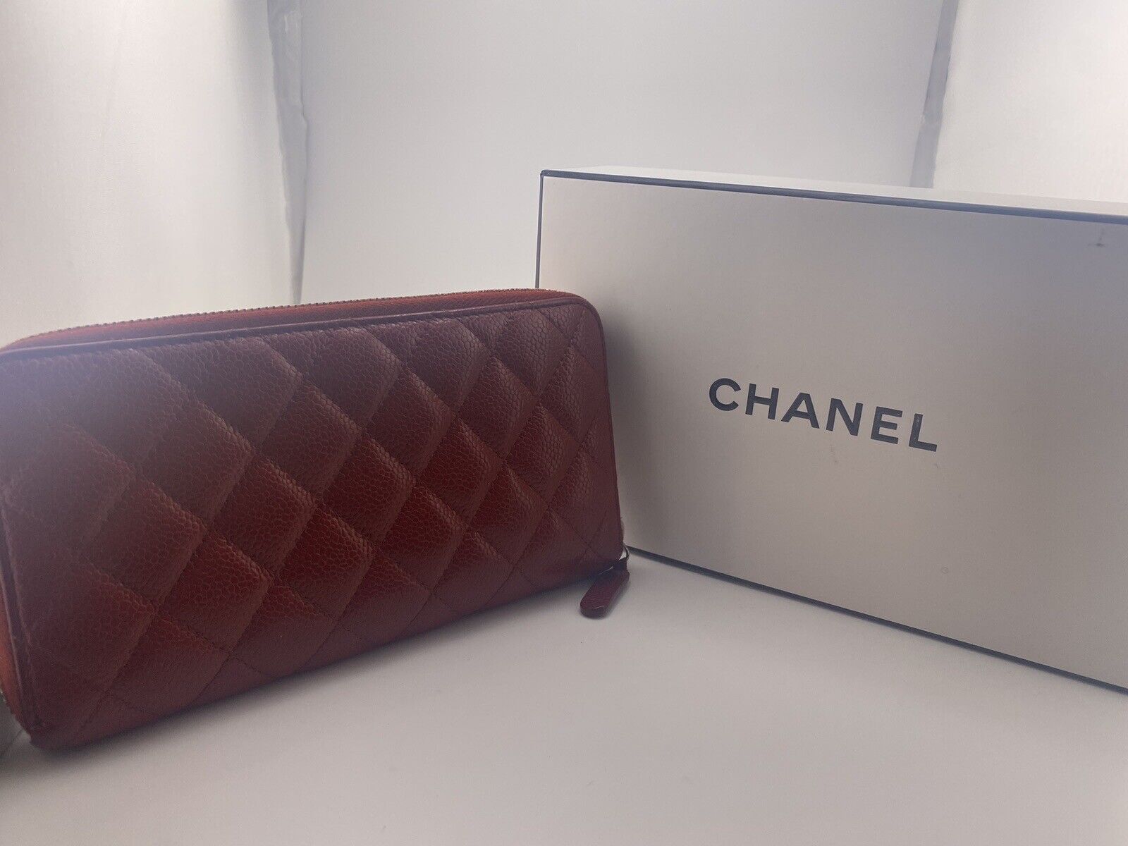 Chanel Maltese Lambskin Long Zip Around Red Wallet EUC - Image 2