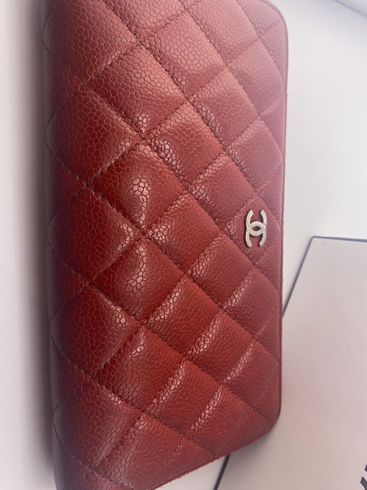 Chanel Maltese Lambskin Long Zip Around Red Wallet EUC - Image 3
