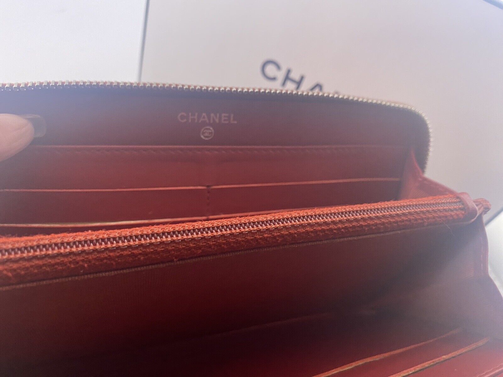Chanel Maltese Lambskin Long Zip Around Red Wallet EUC - Image 4