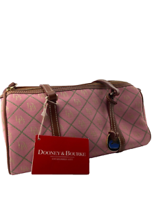 Dooney & Bourke Monogram Pink & Green Barrel Handbag
