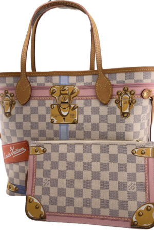Louis Vuitton Limited Edition Summer Trunks Damier Neverfull with Pouch - EC