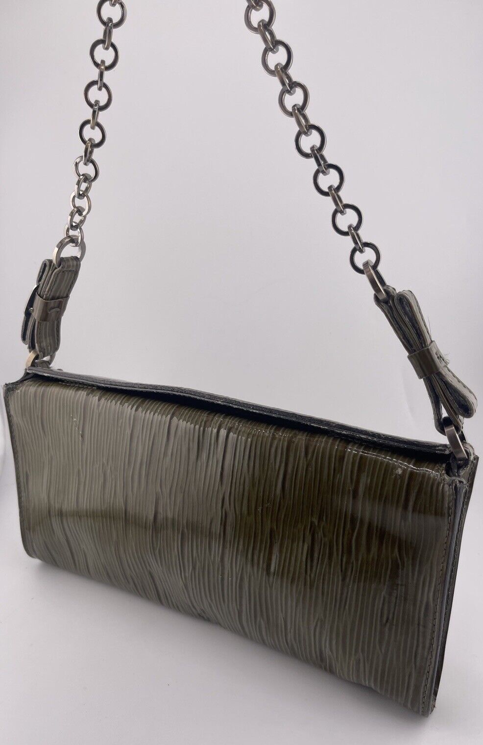 Salvatore Ferragamo Leather Baguette Crossbody/Clutch 3 way - Image 3