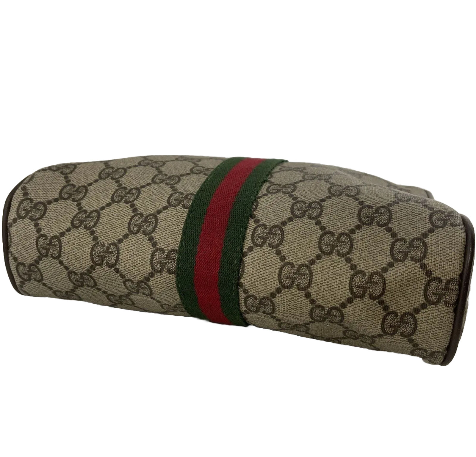 Gucci Vintage GG Canvas Web Sherry Line Clutch Bag RED GREEN STRIPE - Image 3