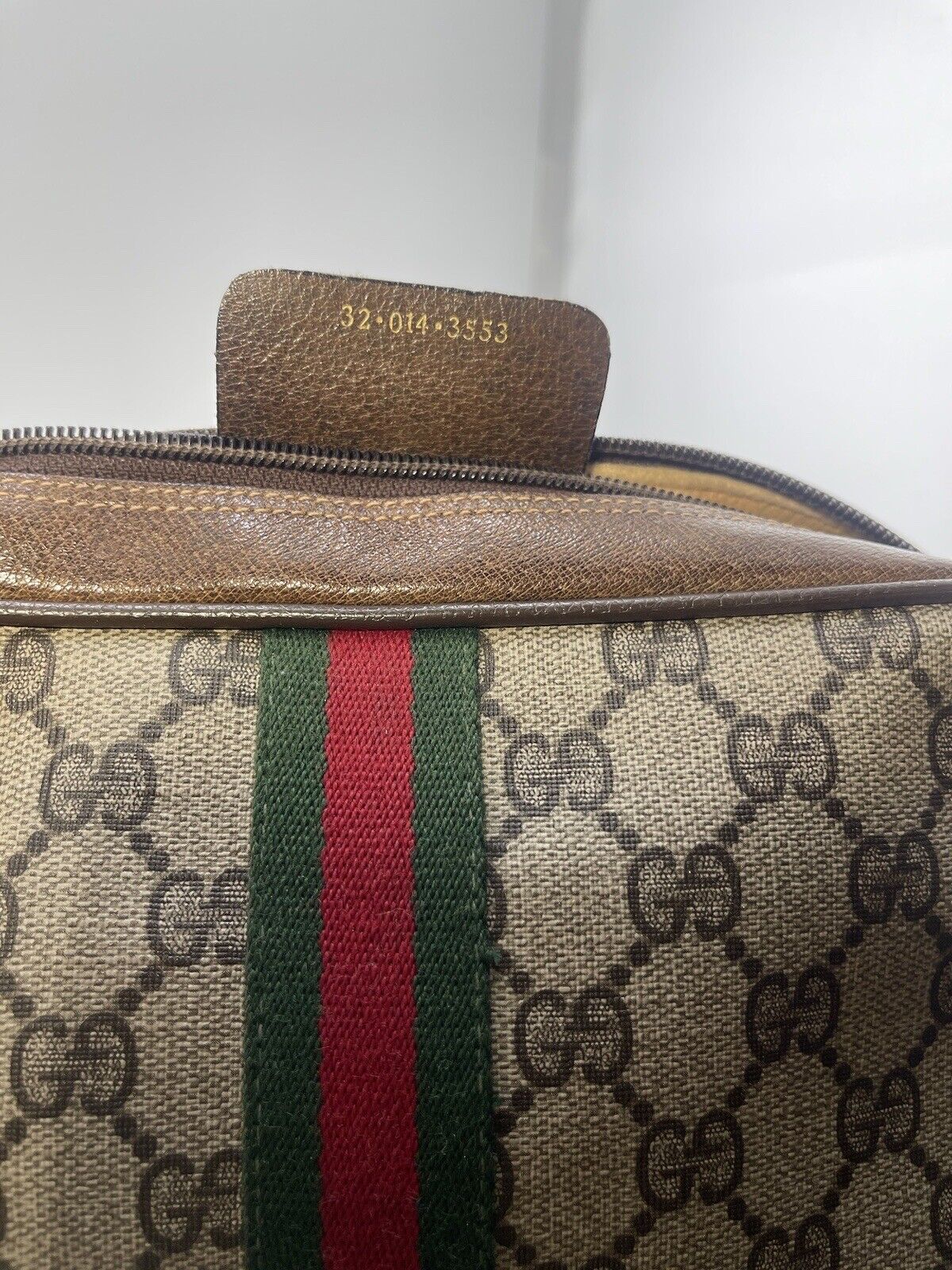 Gucci Vintage GG Canvas Web Sherry Line Clutch Bag RED GREEN STRIPE - Image 4