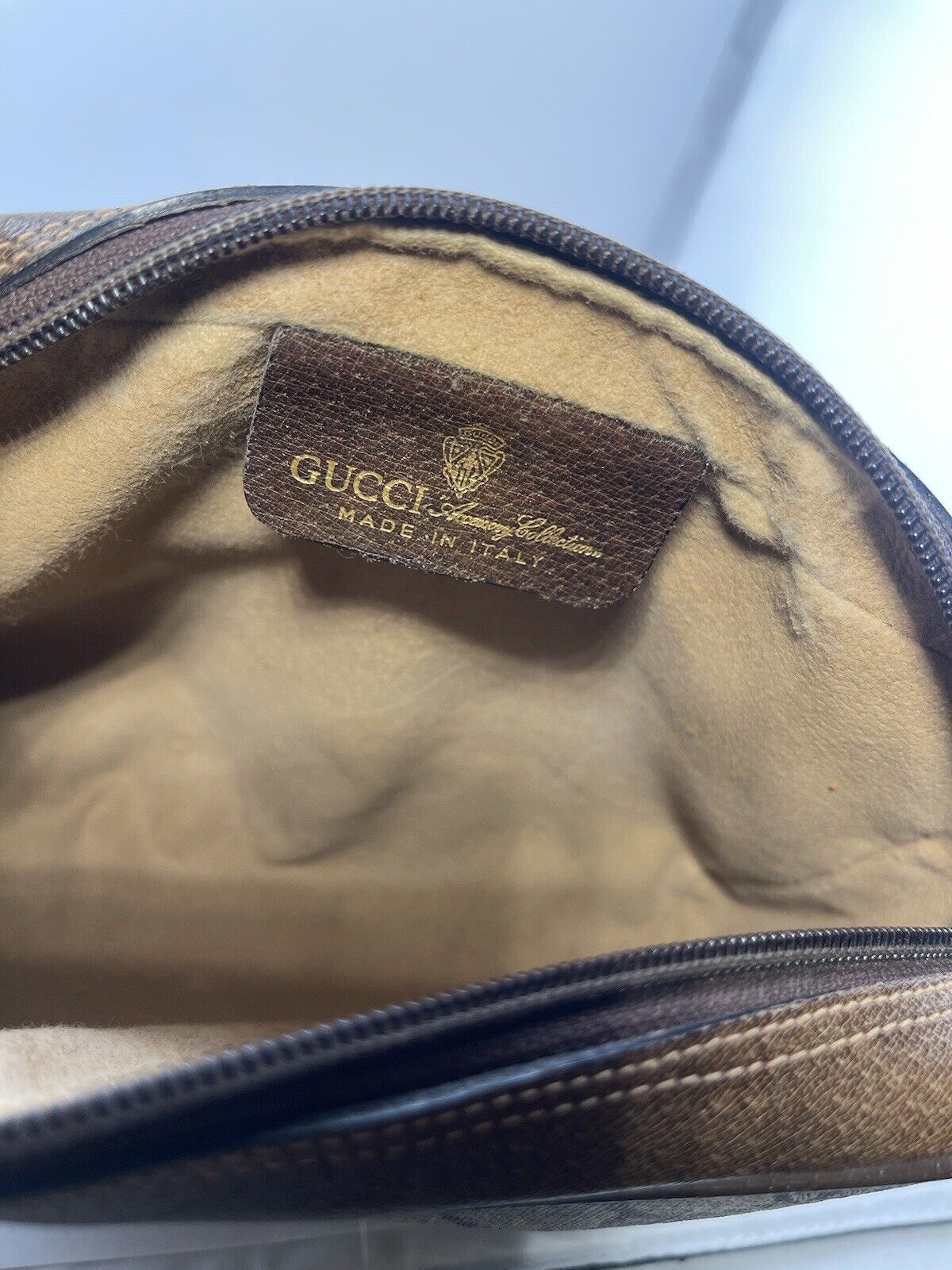 Gucci Vintage GG Canvas Web Sherry Line Clutch Bag RED GREEN STRIPE - Image 5